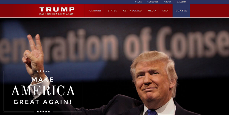 Screenshot: donaldjtrump.com